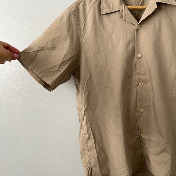 Uniqlo Brown Button Down Short Sleeve Polo - Medium - Picture 6 of 12